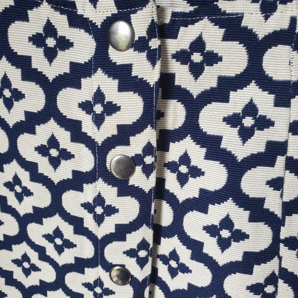 TopShop Jacquard Mini Button Front Skirt Size 2 - Picture 3 of 5